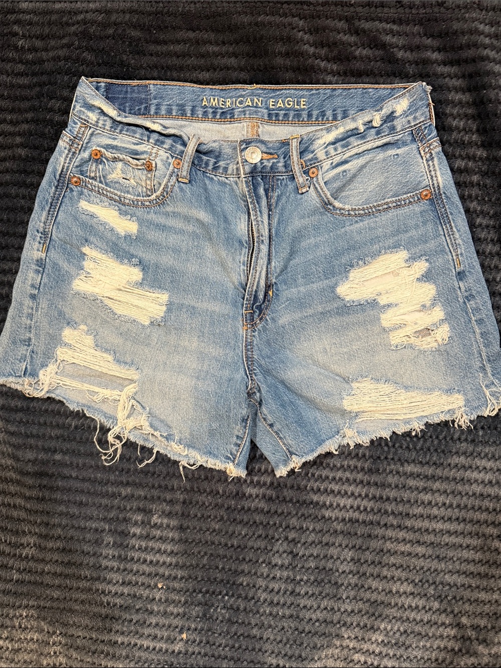 American Eagle Outfitters Light Blue Distressed Denim Cutoff Shorts